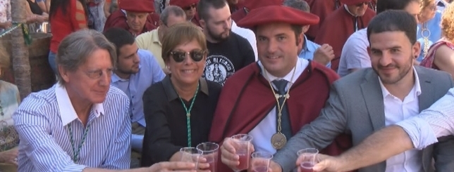 David Palacios en una de las fiestas anuales que celebran los vinos Navarra