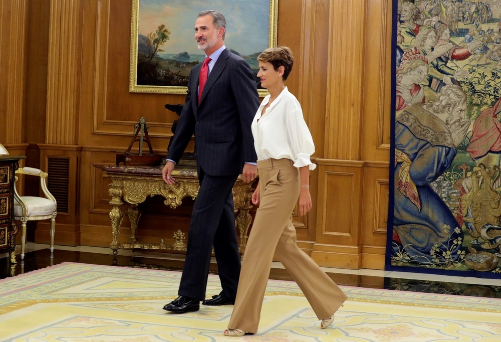 El rey recibe en Zarzuela a la presidenta María Chivite