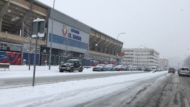 Hoy pueden caer hasta 7 centímetros de nieve en Pamplona