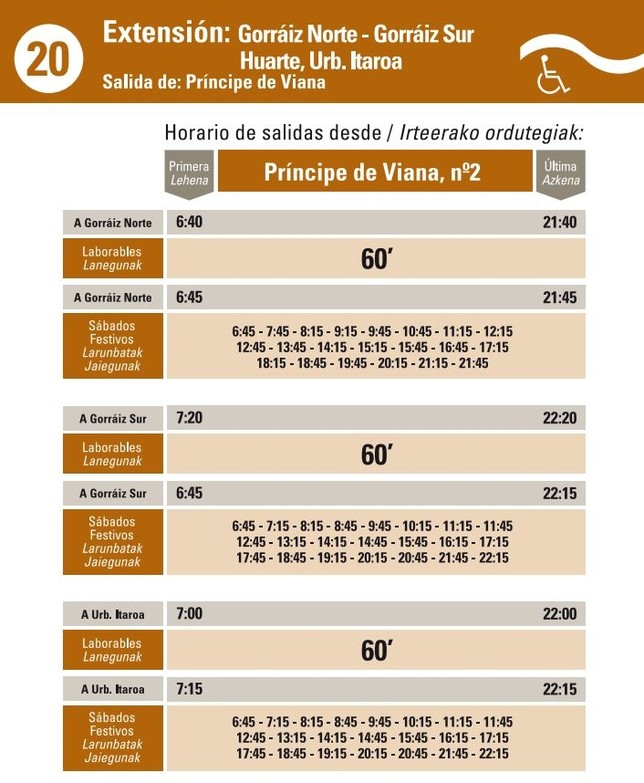 La línea 20 conectará a partir del lunes Erripagaña-Pamplona