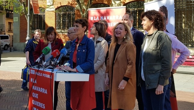 María Chivite, en un acto electoral