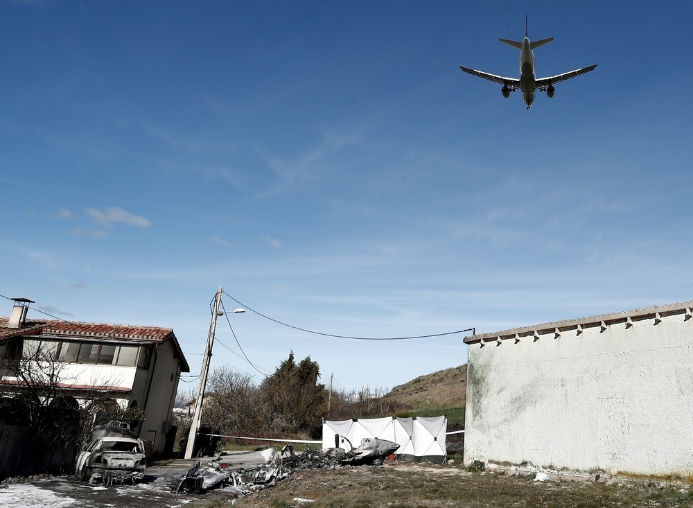 Investigadores de accidentes aéreos trabajan en Noáin