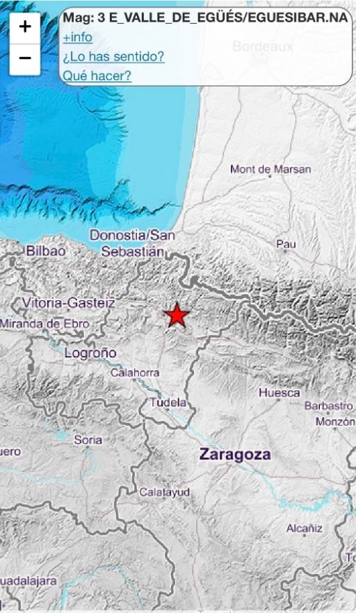 Numerosos temblores en las últimas horas en Navarra