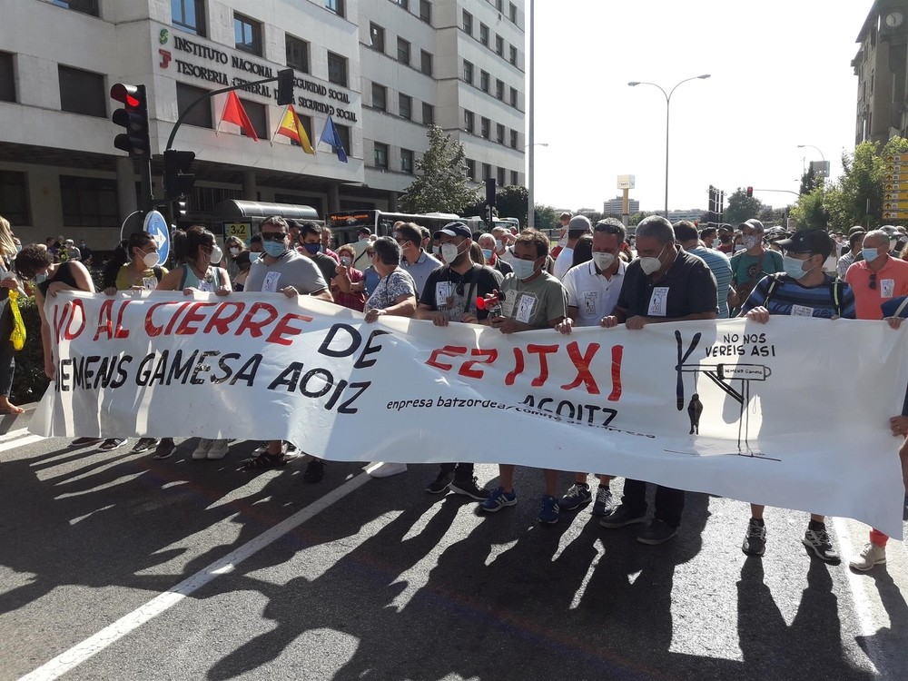 Manifestación en Pamplona por el cierre de Gamesa