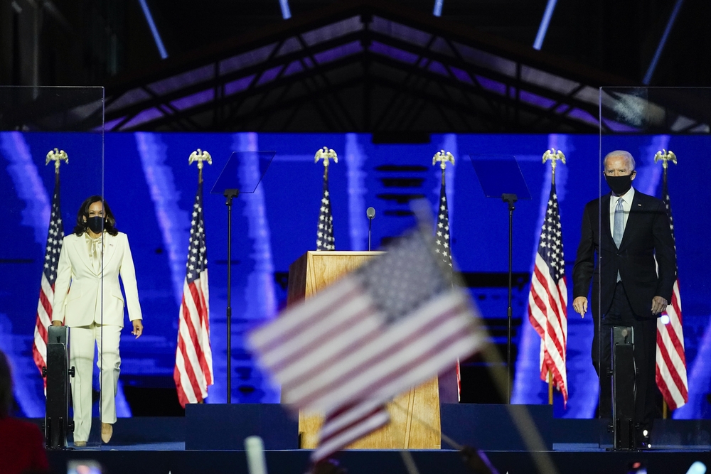 President-elect Joe Biden and Vice President-elect Kamala Harris celebration in Wilmington  / ANDREW HARNIK / POOL