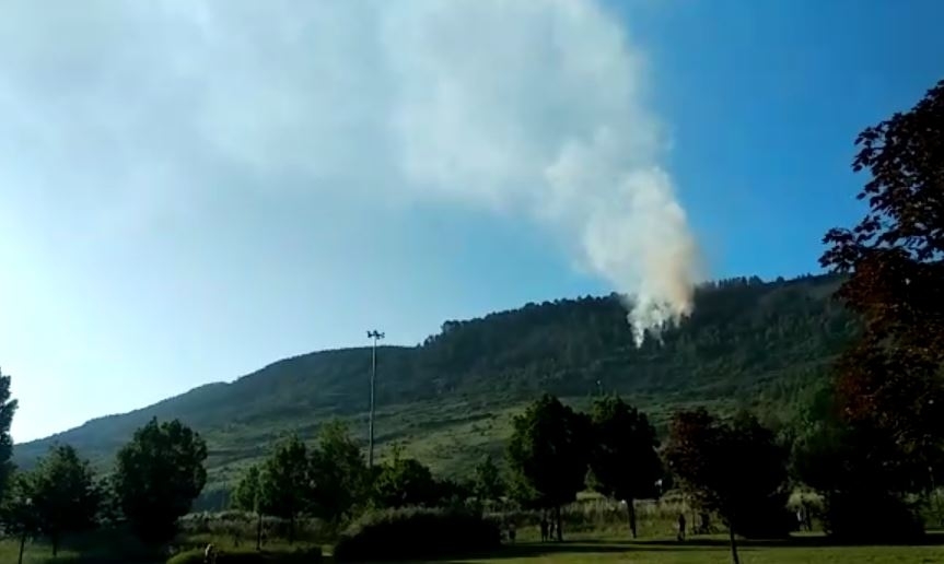 Declarado un incendio en el monte Ezcaba