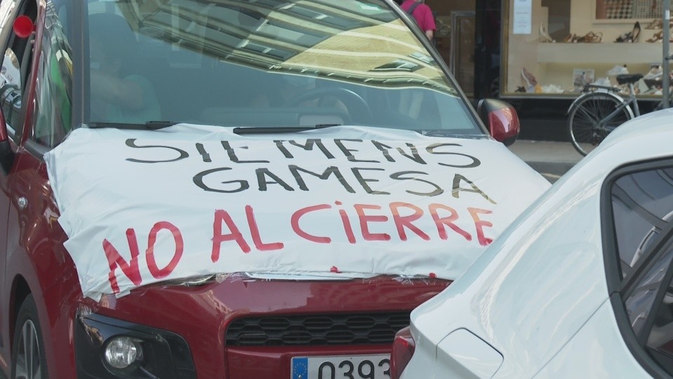 'Caravana de protesta' contra el cierre de Gamesa de Aoiz