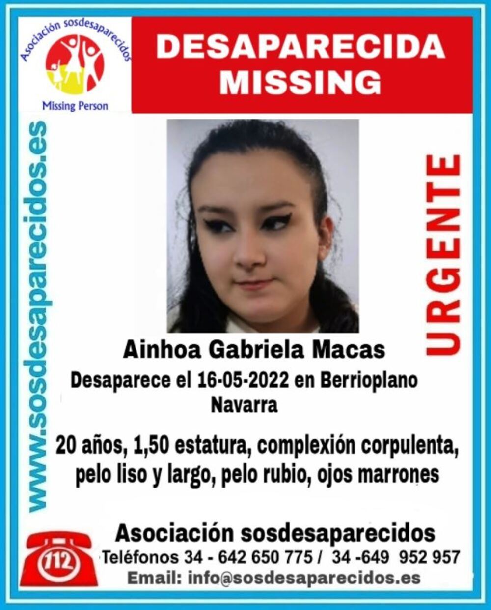 Se busca una joven de 20 años desaparecida en Berrioplano