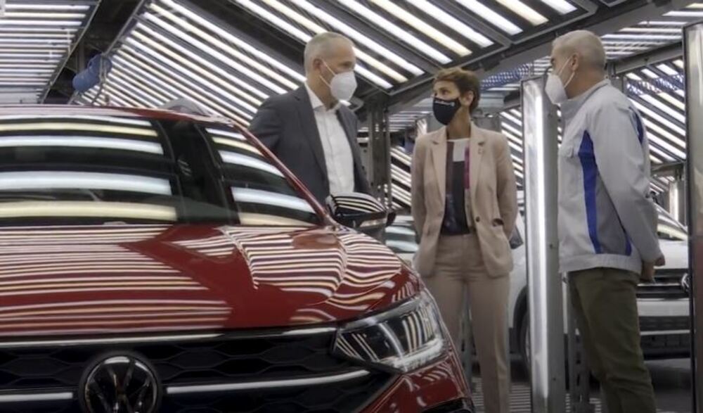 María Chivite en Volkswagen el 27 de septiembre de 2021 en el inicio de la producción del Taigo, tercer modelo de la planta