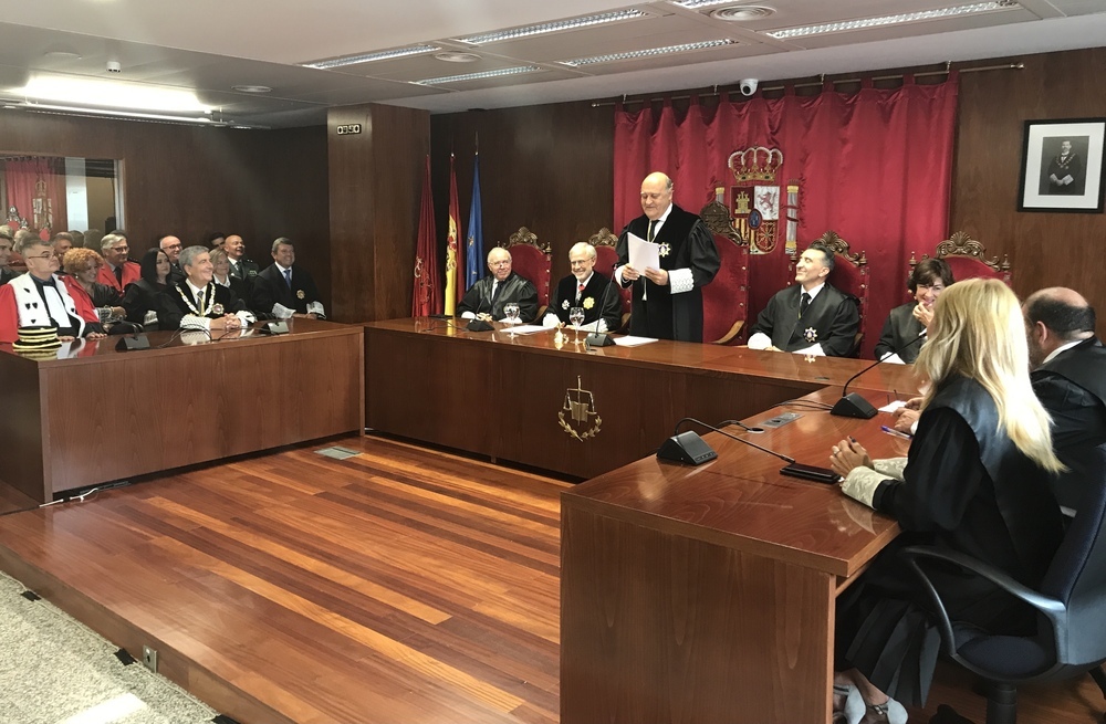 El presidente del Tribunal Superior de Justicia de Navarra (TSJN), Joaquín Galve, en la apertura del Año Judicial en el Palacio de Justicia de Pamplona.