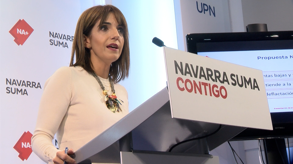 María Jesús Valdemoros presenta la propuesta de medidas fiscales de Navarra Suma