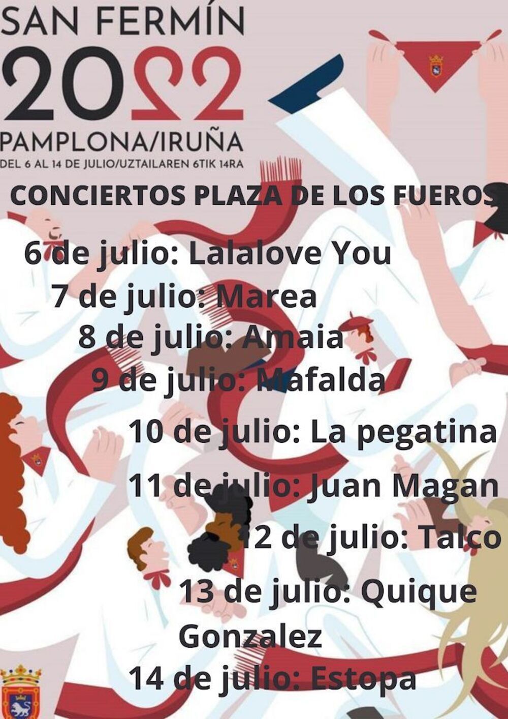Se hace viral un cartel falso de conciertos para San Fermín