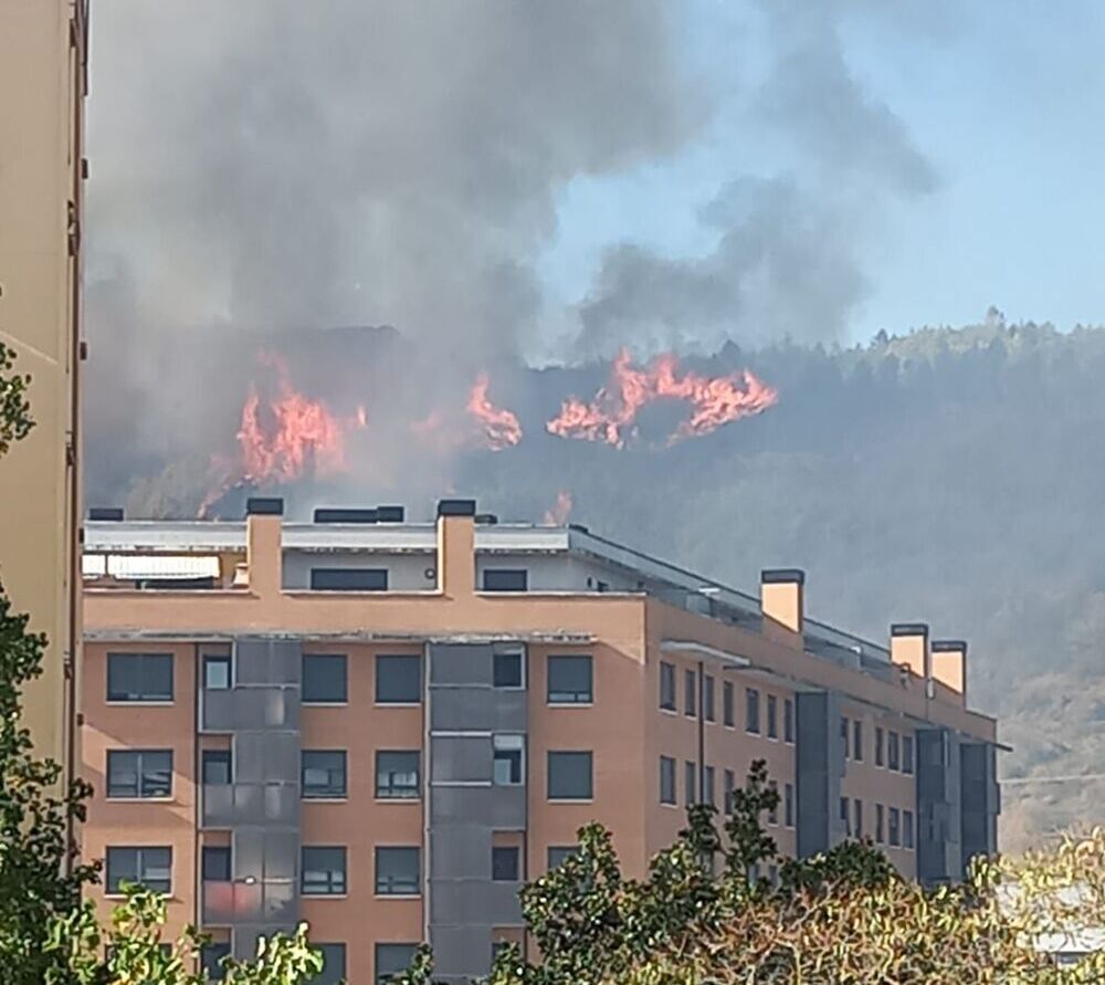 Declarado un incendio en el monte Ezkaba