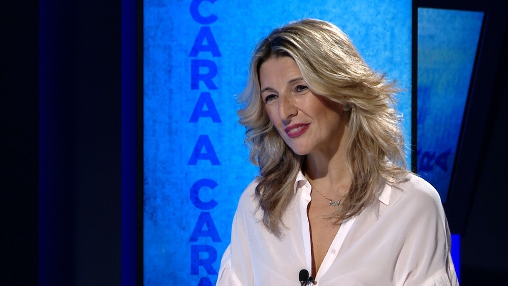 Díaz entrevistada en el programa Cara a Cara de Navarra Televisión