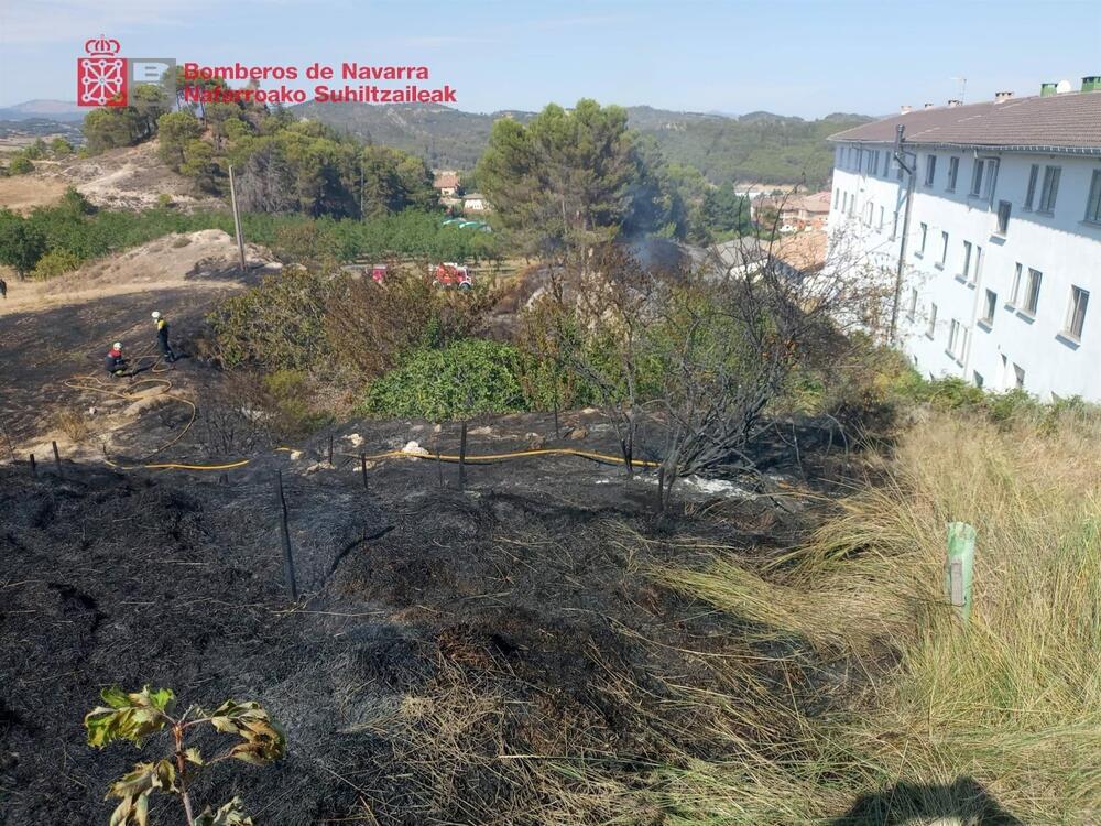 Imagen del incendio de vegetación en Ayegui