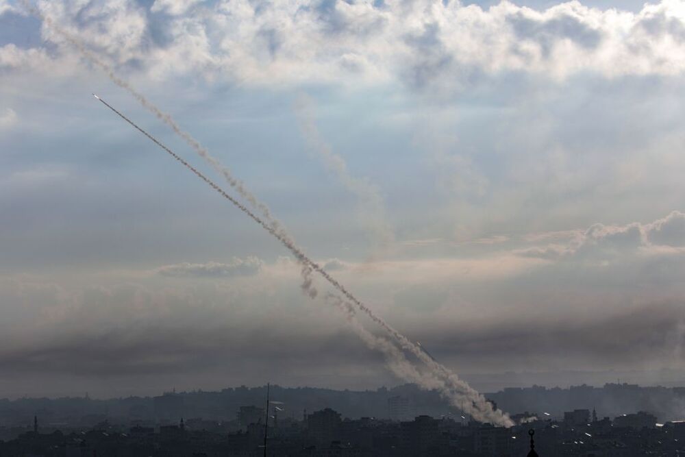 Rocket launches on Israel from Gaza  / MOHAMMED SABER