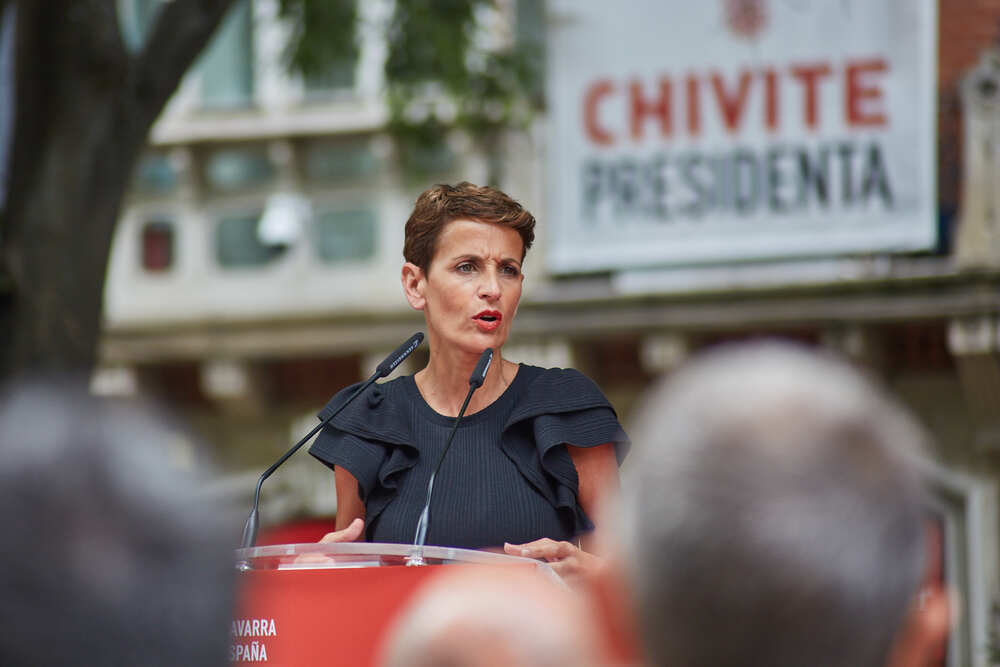 María Chivite en el acto de cierre de campaña