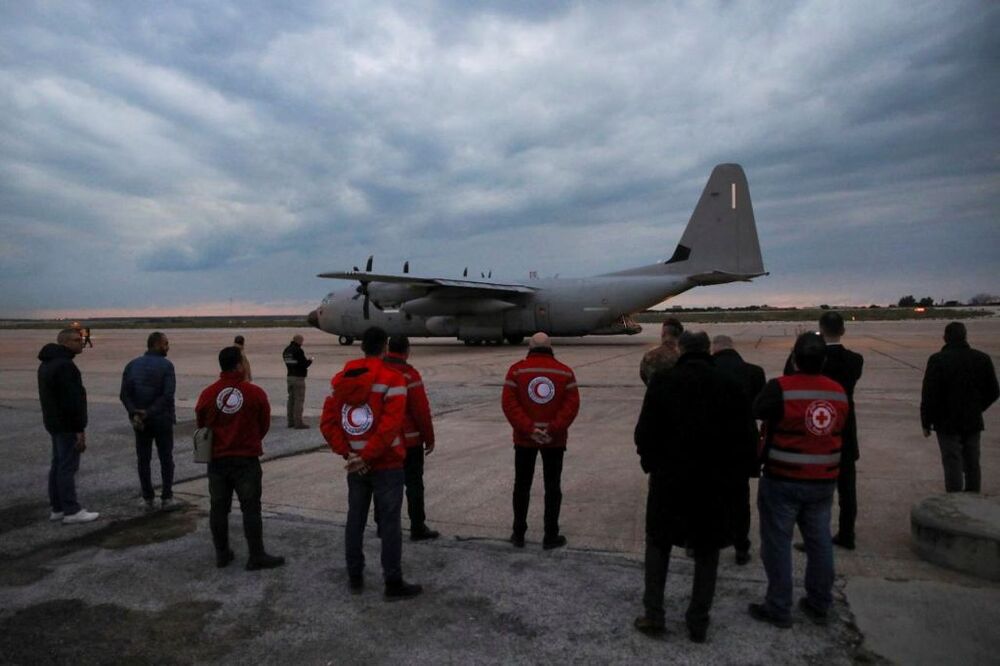 Handout image shows Italian humanitarian aid for government-held parts of Syria arriving at Beirut airport  / ITALIAN CHARGEE D'AFFAIRES IN DAMASCUS