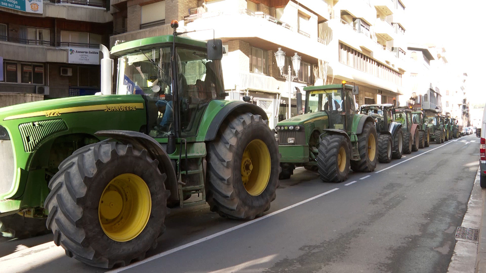 Tractores en el centro de Tudela