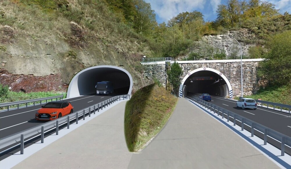 Recreación de entrada a los túneles.