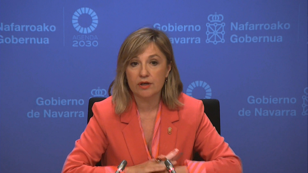 La portavoz del Ejecutivo foral, Amparo López, en sesión de Gobierno