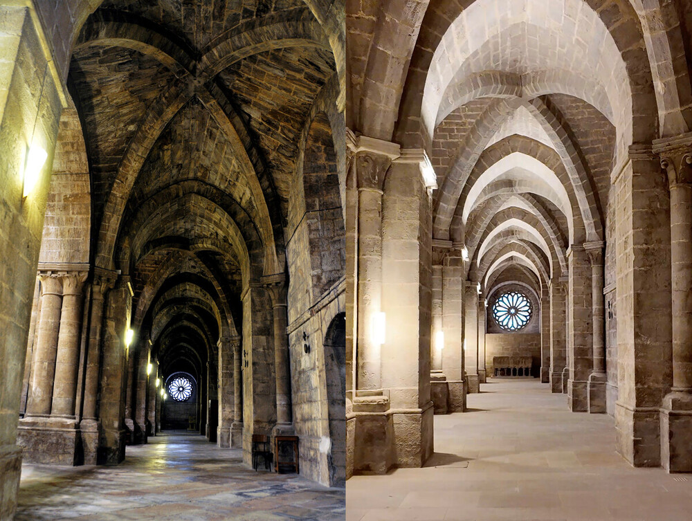 Imágenes de los trabajos en el interior del Monasterio de la Oliva