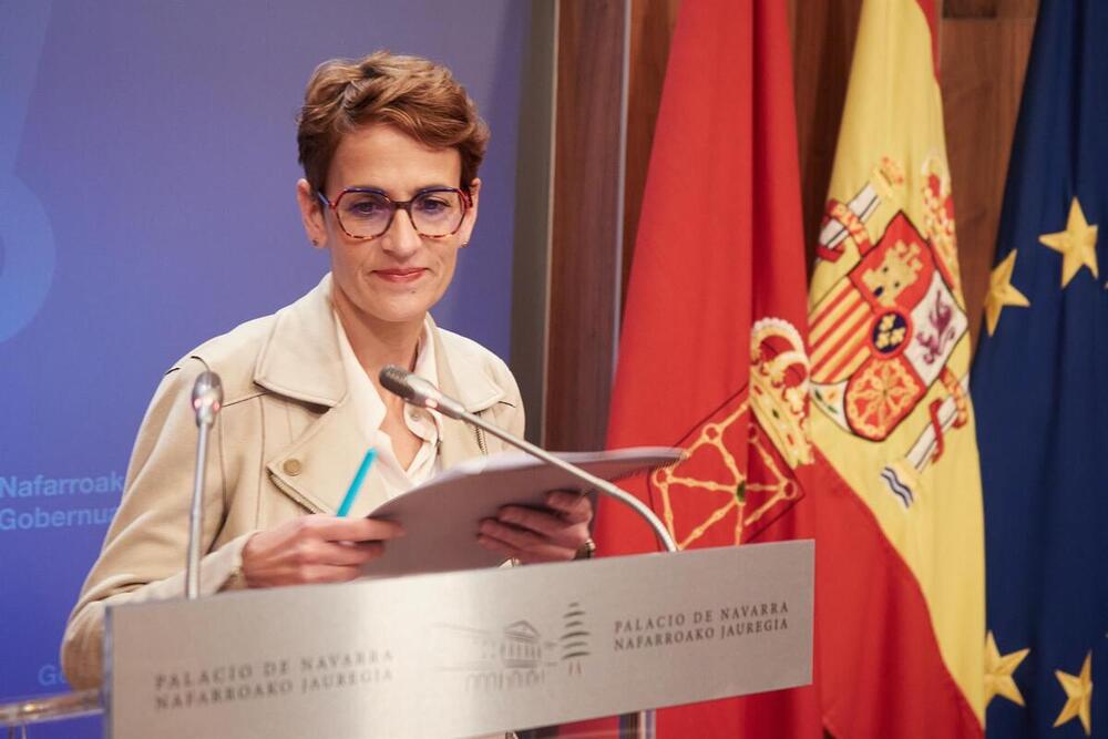 La presidenta del Gobierno de Navarra, María Chivite. - Eduardo Sanz - Europa Press