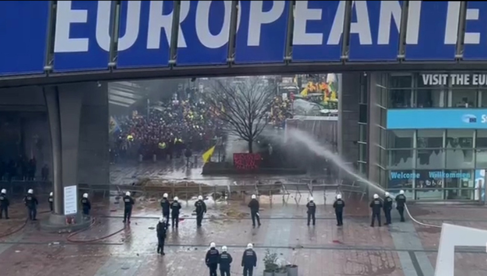 Imágenes de las protestas en el Parlamento Europeo