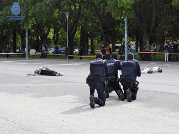Policia Nacional realiza un simulacro 'Amok' en Pamplona