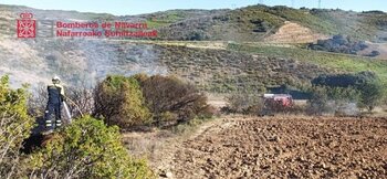 Extinguido un incendio de vegetación en Artajona