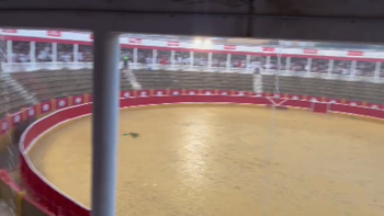La plaza de toros de Cintruénigo, convertida en una piscina