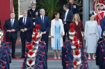 María Chivite acude al desfile del 12 de octubre en Madrid