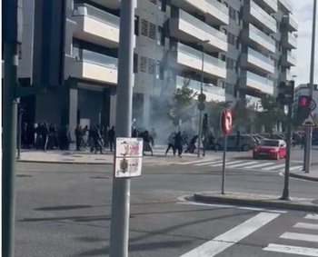 Enfrentamientos entre ultras de Osasuna y Sevilla