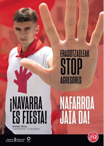 “Navarra es fiesta. Stop Agresores“