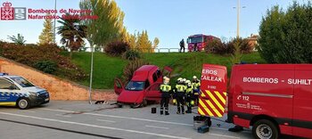 Una persona trasladada tras un accidente en Pamplona