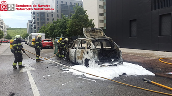 Arde un coche en Lezkairu sin ocasionar heridos
