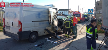 Accidente vial en pleno casco urbano de Mendavia