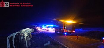 Cinco heridos leves en una salida de vía en Santacara