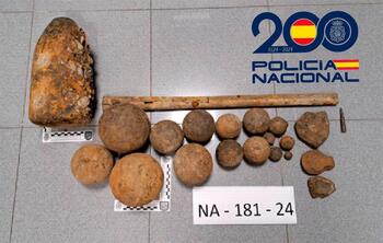 Policía Nacional encuentra artefactos militares en el Arga