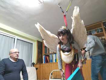 El Ángel de Tudela de este año se prepara para echar a volar